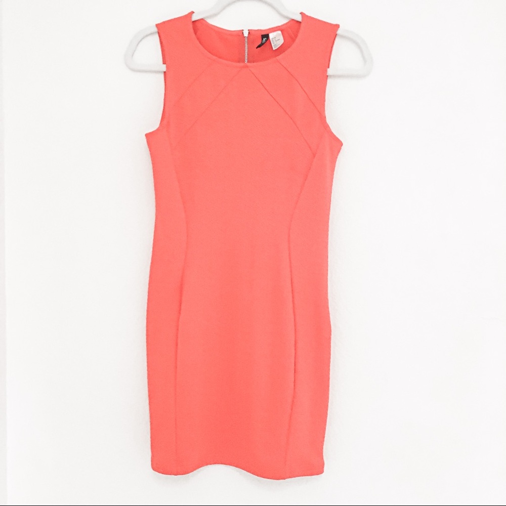 H&M Divided BodyCon Stretch Mini Fitted Dress Orange Size 6